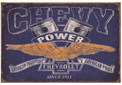 Plåtskylt Chevy Power