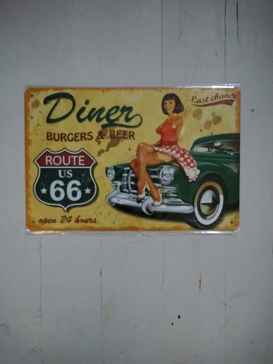 Plåtskylt Diner Route 66
