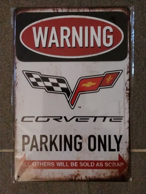 Plåtskylt Corvette parking