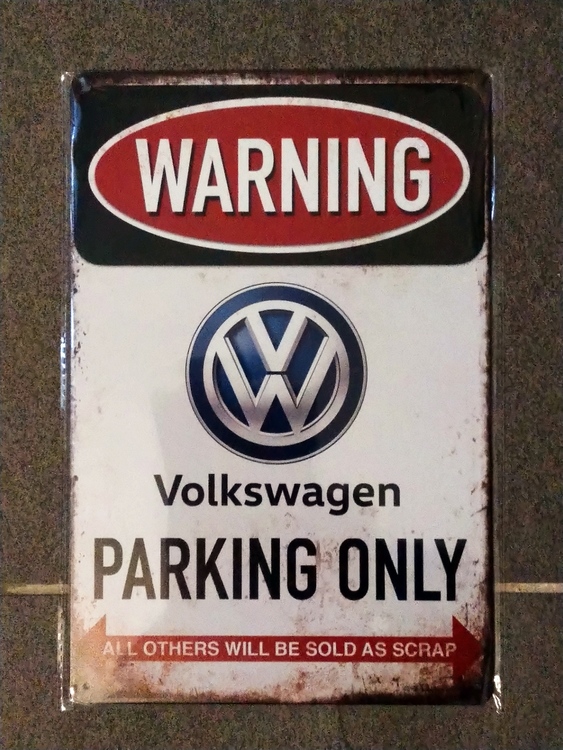 Plåtskylt VW parking