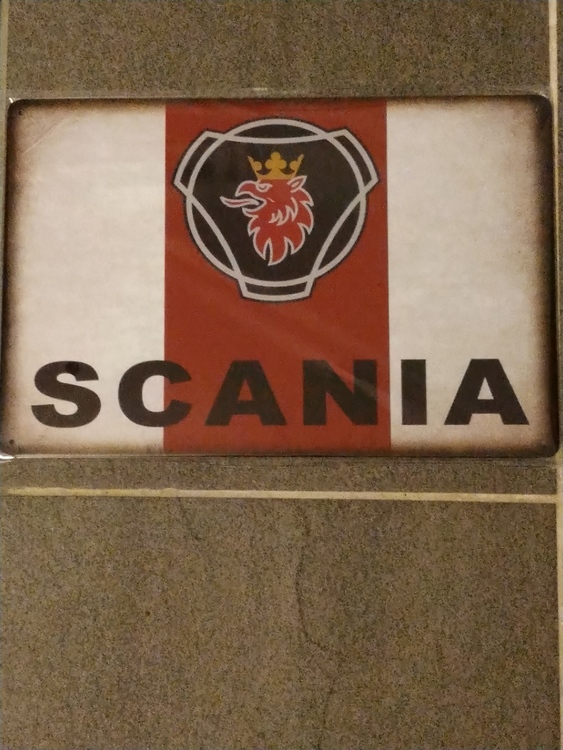 Plåtskylt Scania