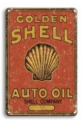 Plåtskylt Shell auto oil