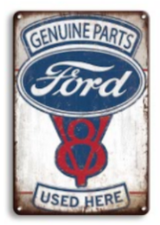Plåtskylt Ford V8