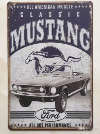 Plåtskylt Ford Mustang
