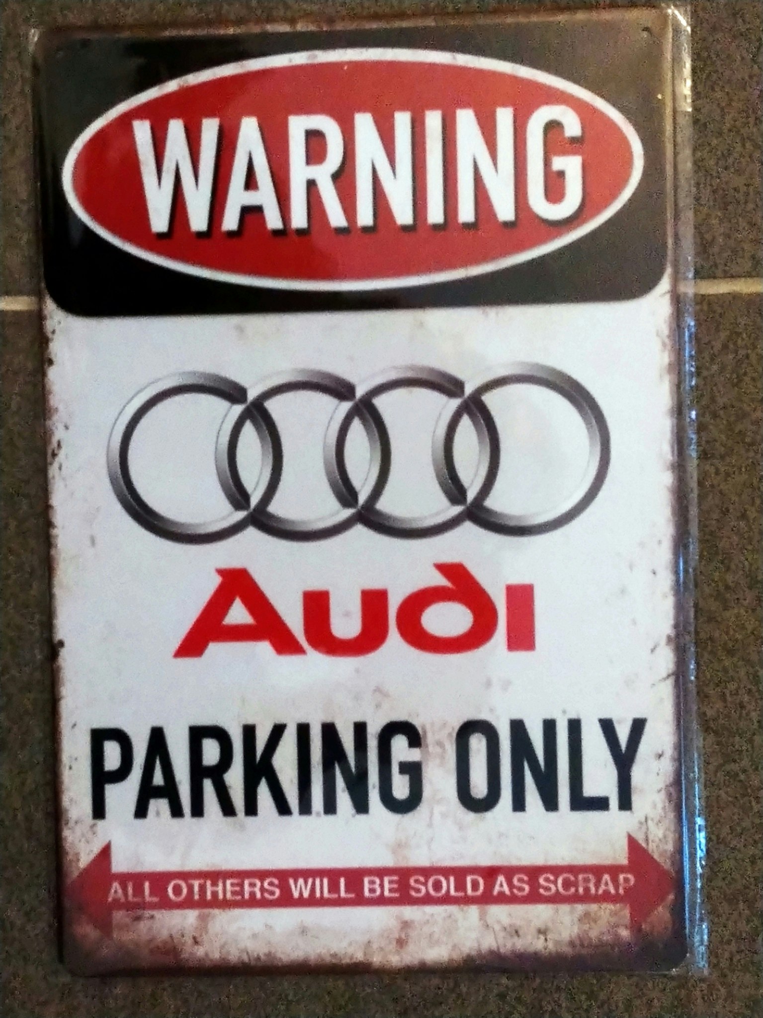 Plåtskylt Audi parking