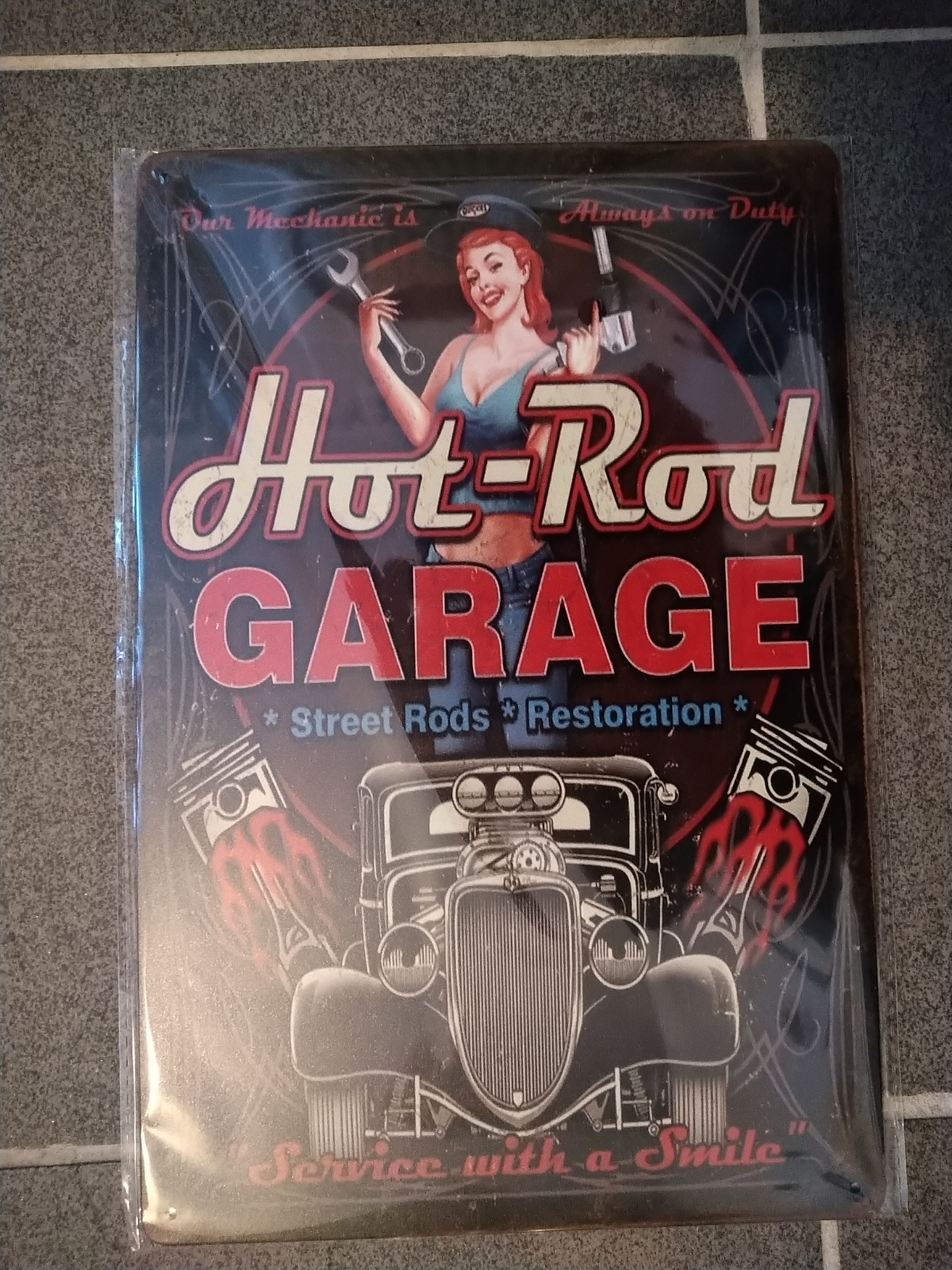 Plåtskylt Hotrod  garage