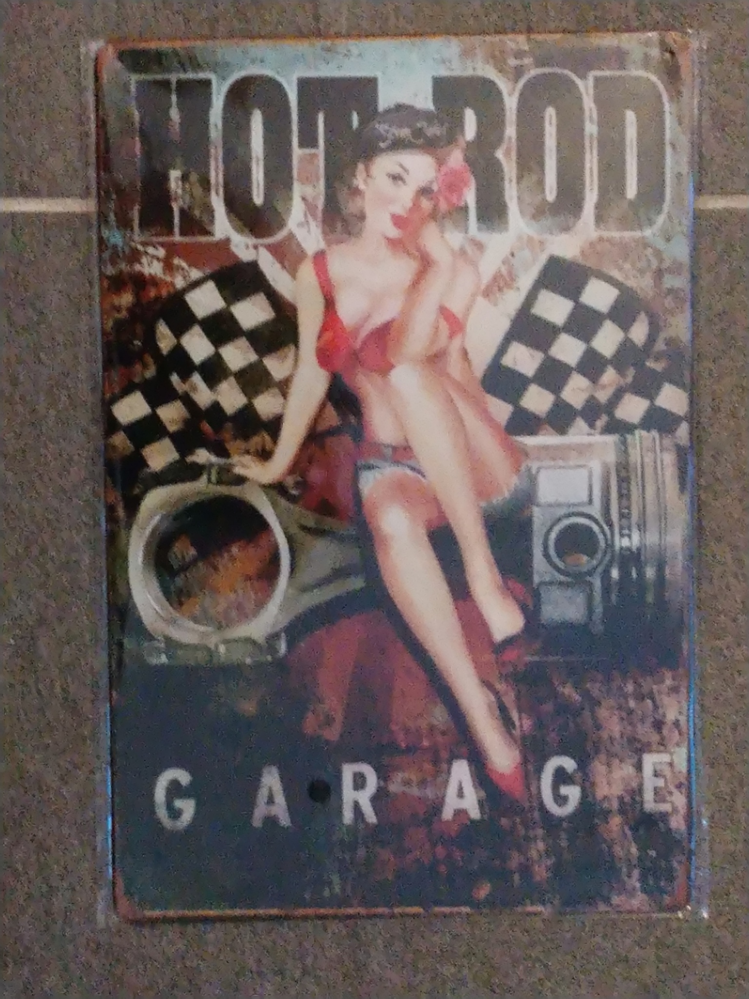 Plåtskylt Hotrod  garage