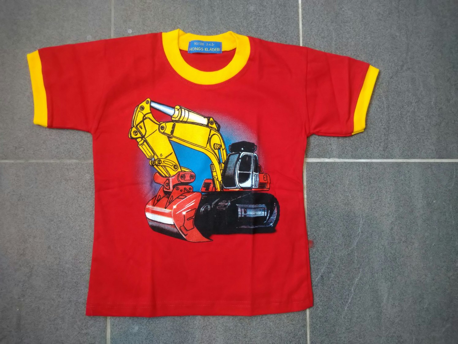 Grävmaskins T-shirt 1-2 år