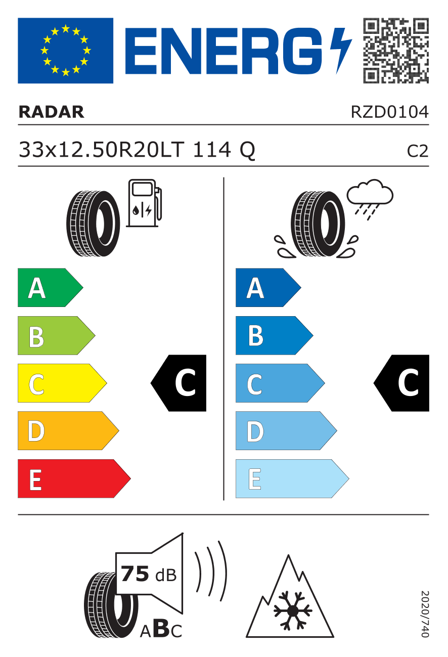 Radar Tires AT-5 33x12.5R22 3PMSF
