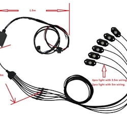 RGB LED Rock light kit, 6pcs rock light per kit.