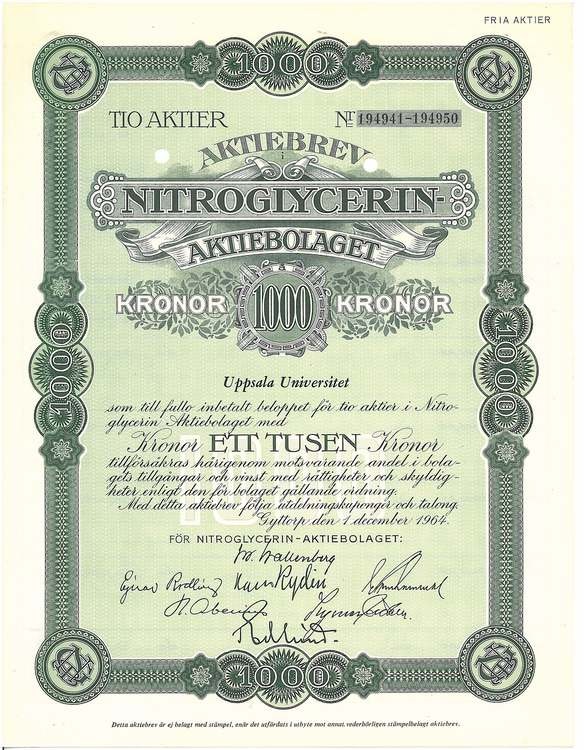 Nitroglycerin AB, 1964
