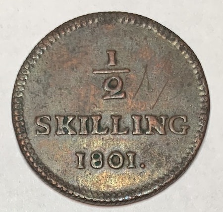 Gustav IV Adolf, 1/2 Skilling 1801