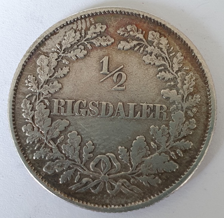 1854, Frederik VII, 1/2 Rigsdaler