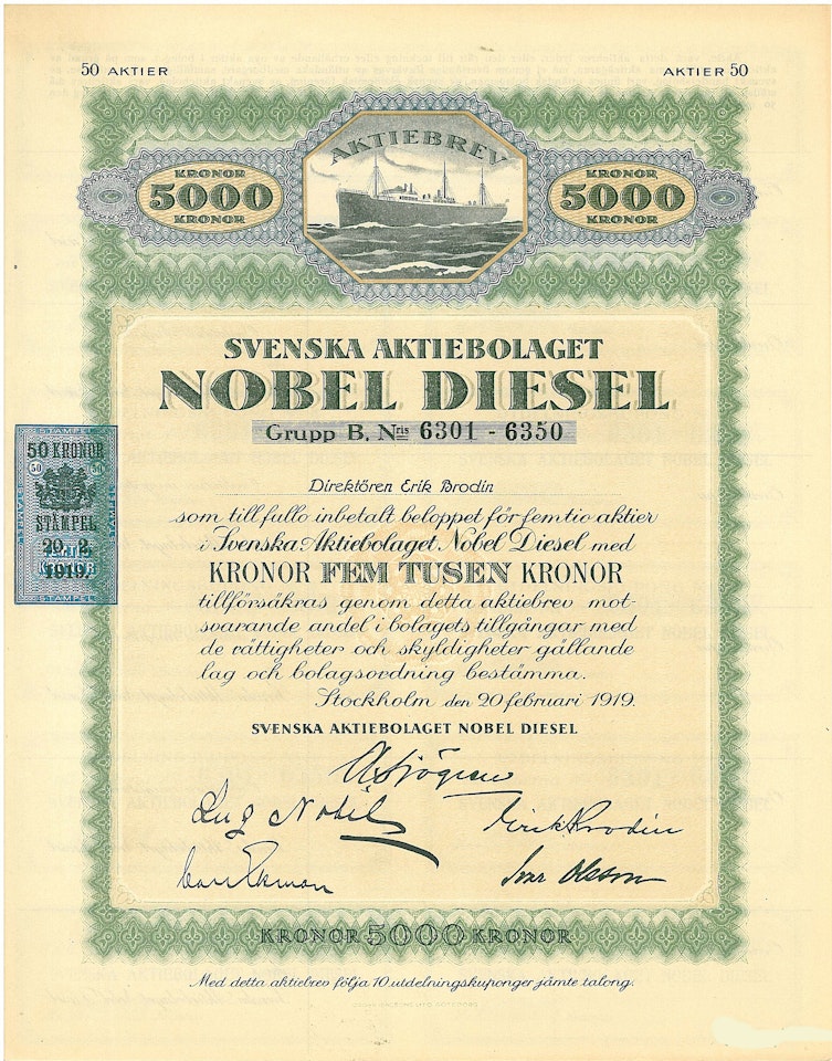 Svenska AB Nobel Diesel, 100 kr