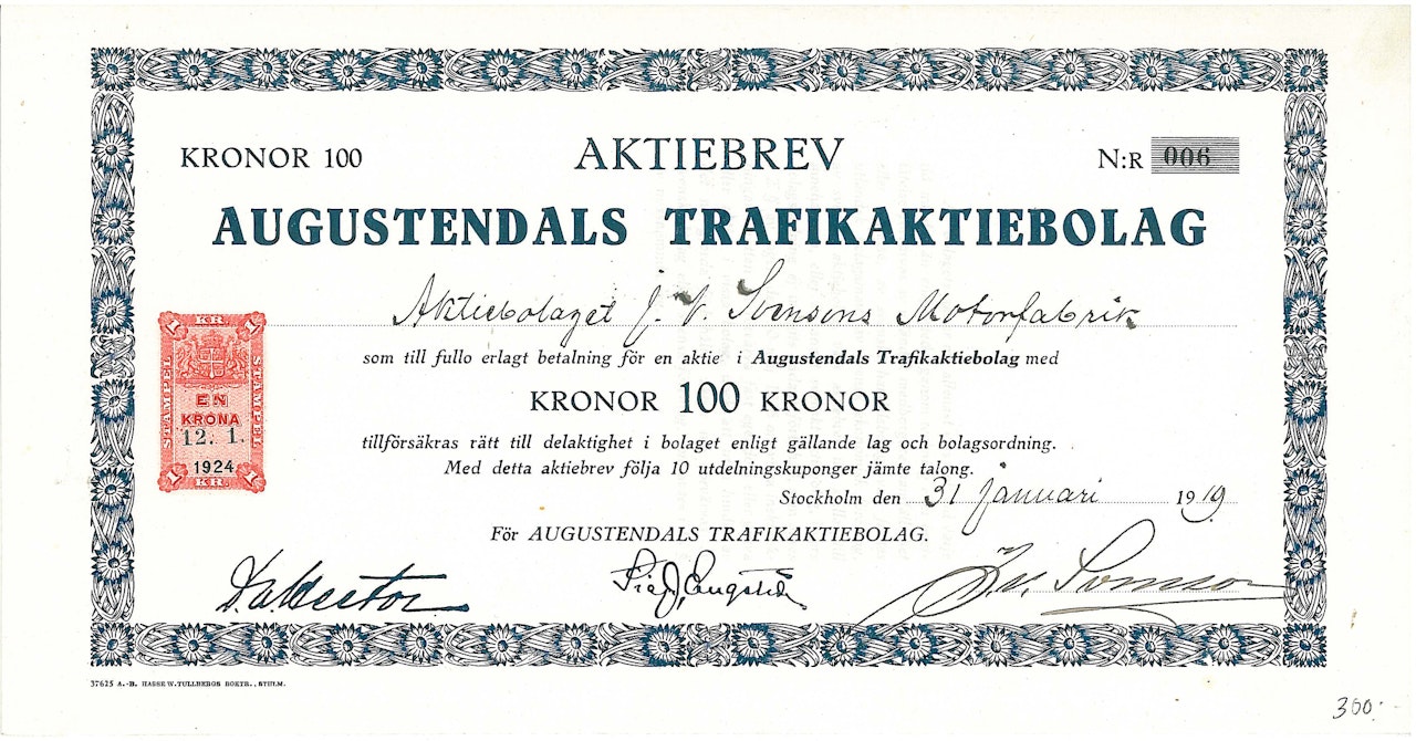 Augustendals Trafik AB, 1000 kr