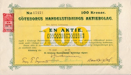 Göteborgs Handelstidnings AB 1958