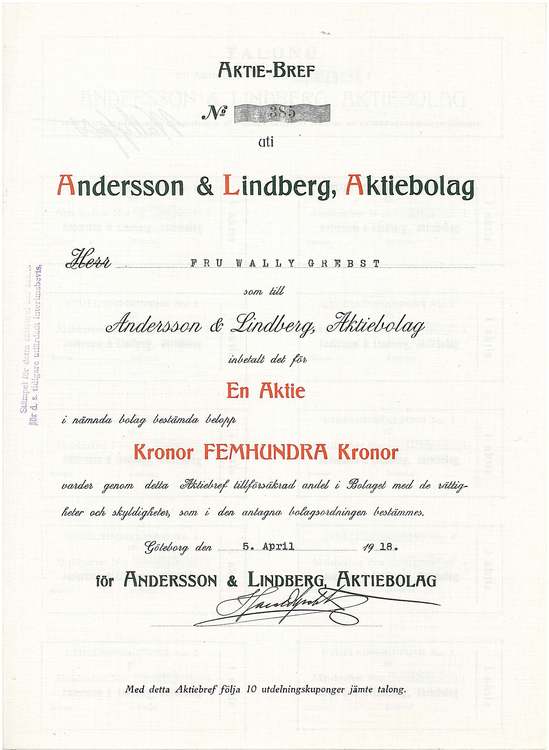 Andersson & Lindberg,  AB
