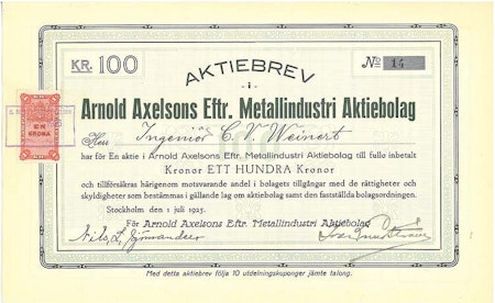 Arnold Axelsons Eftr. Metallindustri AB