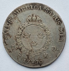 Adolf Fredrik 1 Daler Silvermynt 1770