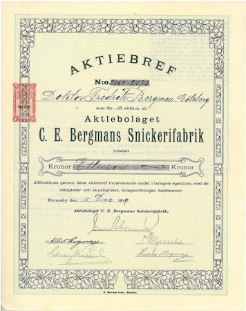 Bergmans Snickerifabriker, AB  C.E.