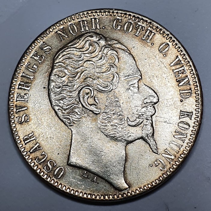 Oscar I, 2 Riksdaler Riksmynt 1857