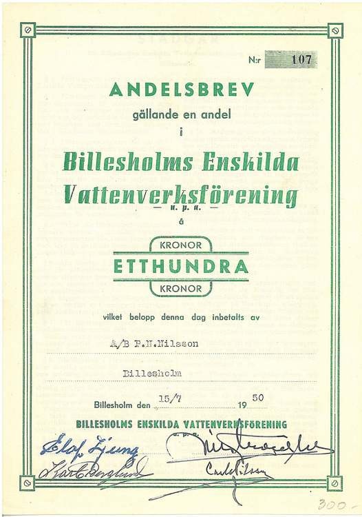 Billesholms Enskilda Vattenverksförening u.p.a