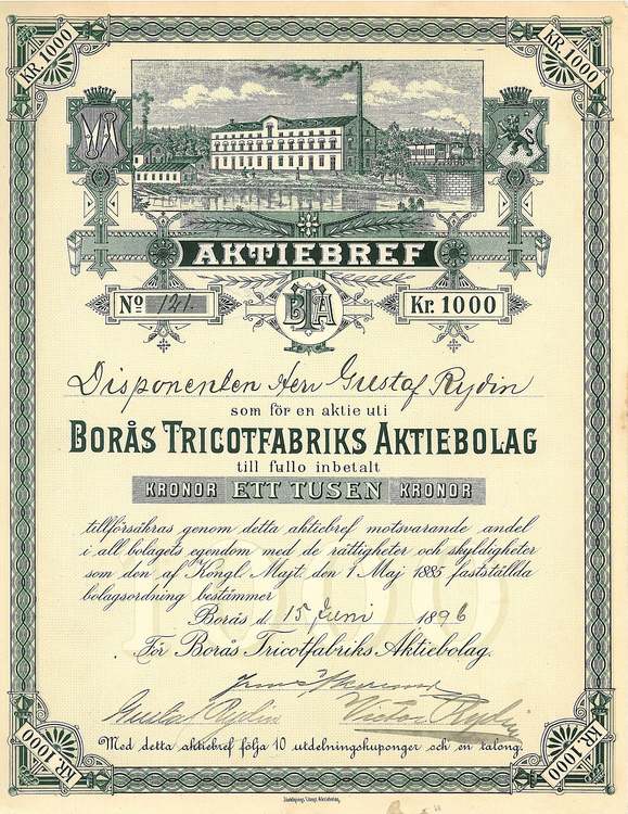 Borås Tricotfabriks AB, 1896