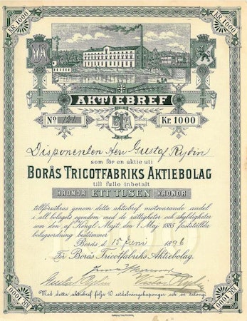 Borås Tricotfabriks AB, 1896