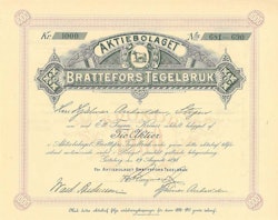 Brattefors Tegelbruk AB, 1 000 kr, 1898