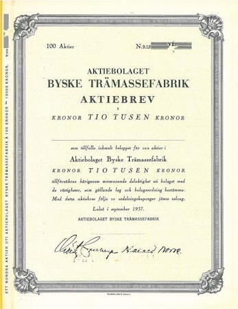 Byske Trämassefabrik, AB, 10 000 kr