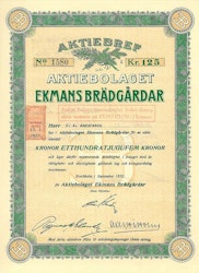 Ekmans Brädgårdar, AB, 100 kr