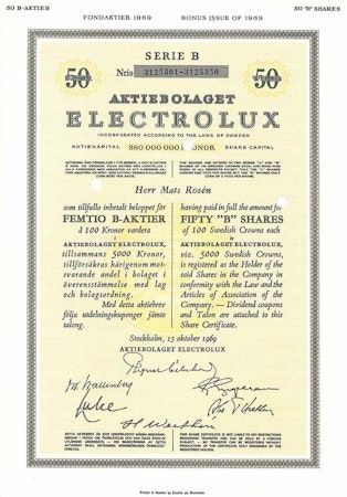Electrolux, AB 1969