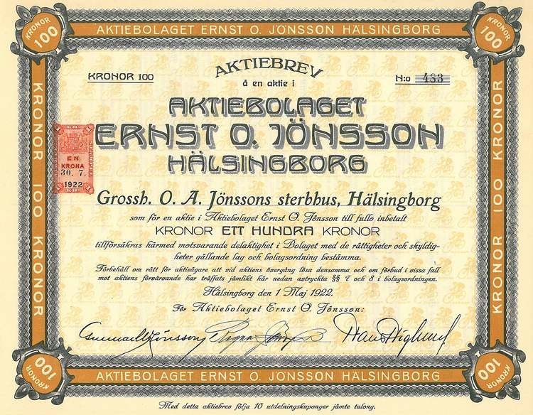 Ernst O Jönsson, AB