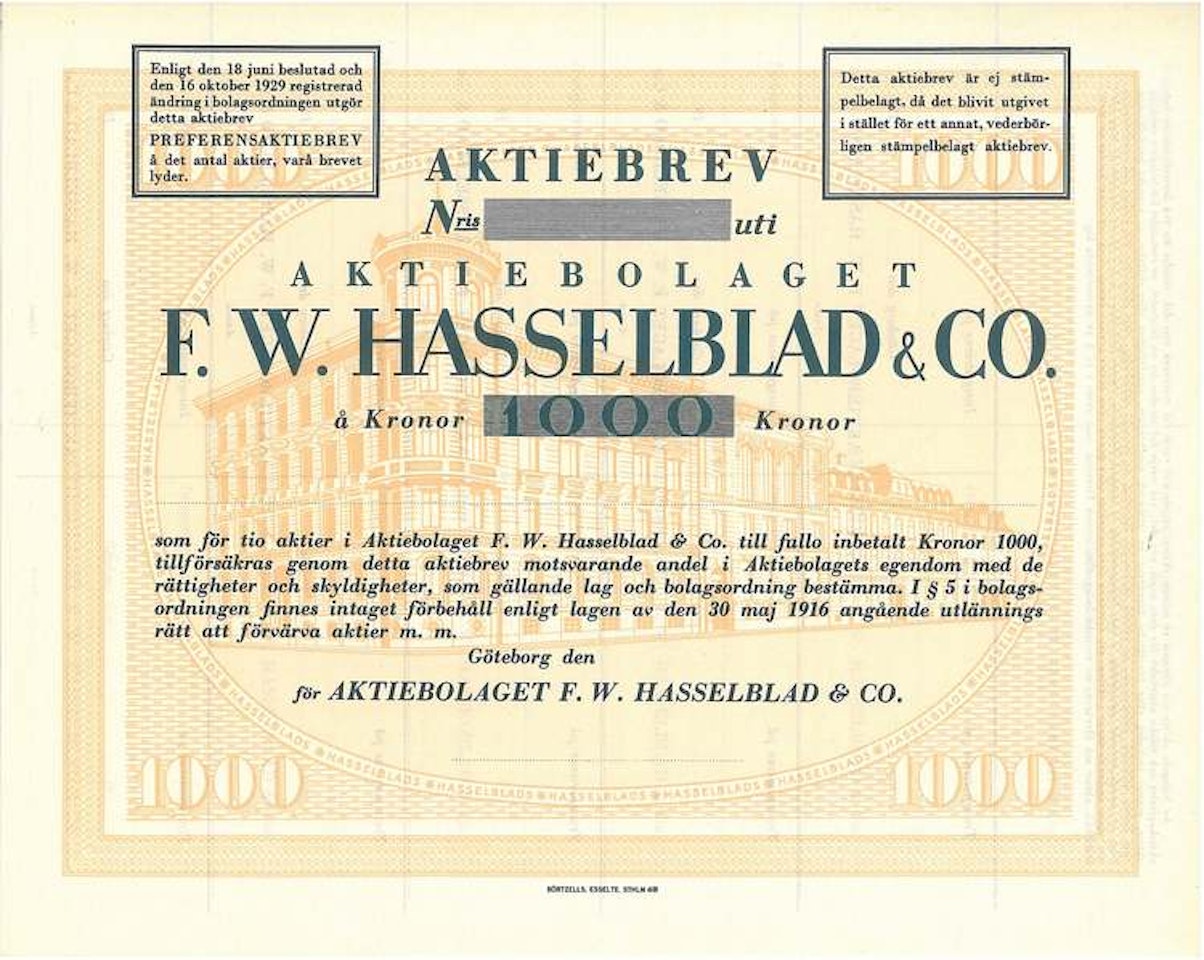 Hasselblad & Co., AB F.W