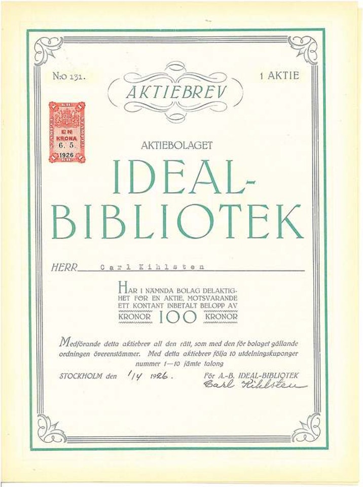 Ideal-Bibliotek, AB, 1926