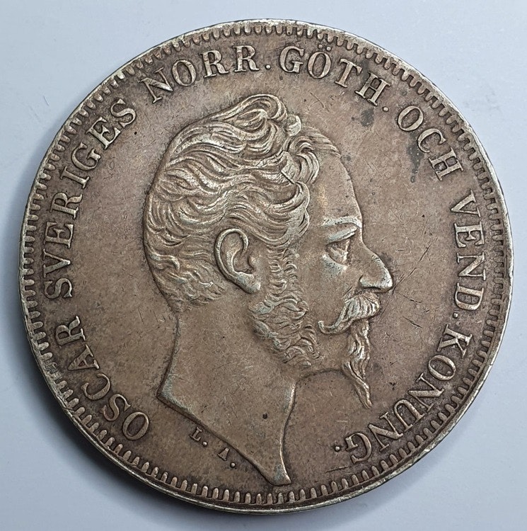 Oscar I, 4 Riksdaler Riksmynt, 1857