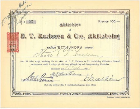 Karlsson & Co AB, E.T