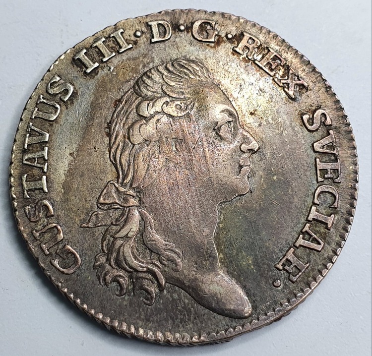 *Gustav III 1/6 Riksdaler 1790