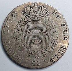 Gustav III 16 Öre 1774/73