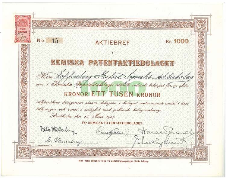 Kemiska patent AB (Axel Wallenberg)