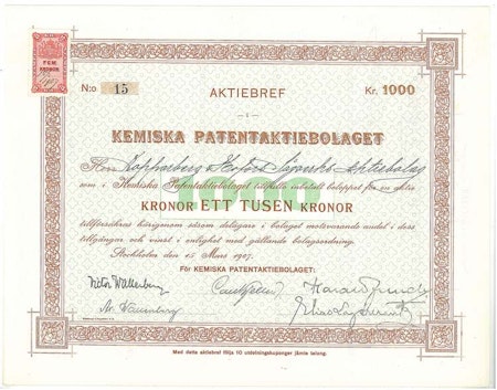 Kemiska patent AB (Axel Wallenberg)