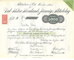 Dal-Västra Värmlands Järnvägs AB, 5 000 kr, 1916