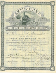 Markaryd Veinge Jernvägs AB, 100 kr, 1898