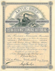 Östra Blekinge Jernvägs AB, 1 000 kr, 1897