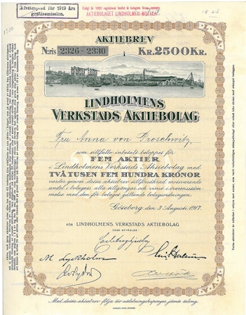 Lindholmens Verkstads AB, 2 500 kr