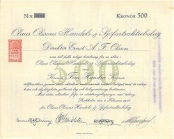 Olaus Olssons Handels & Sjöfarts AB, 500 kr, 1918