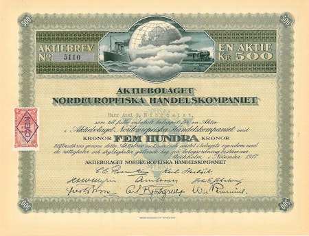 Nordeuropeiska Handelskompaniet, AB, 500 kr, 1917