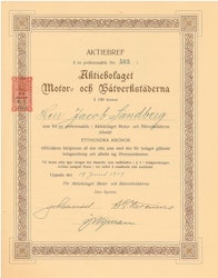 Motor och Båtverkstäderna, AB, 100 kr, 1917
