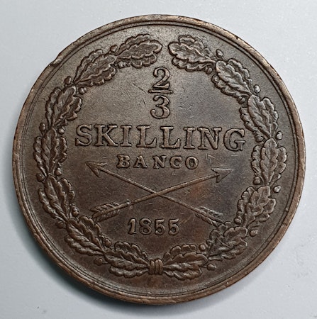 Oscar I, 2/3 Skilling Banco, 1855