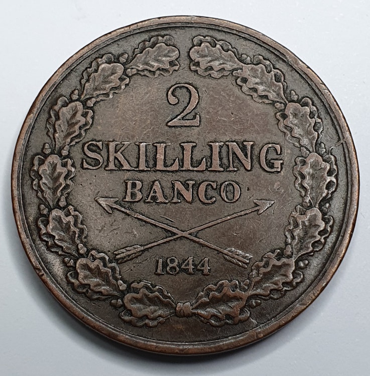 Oscar I, 2 Skilling Banco, 1844